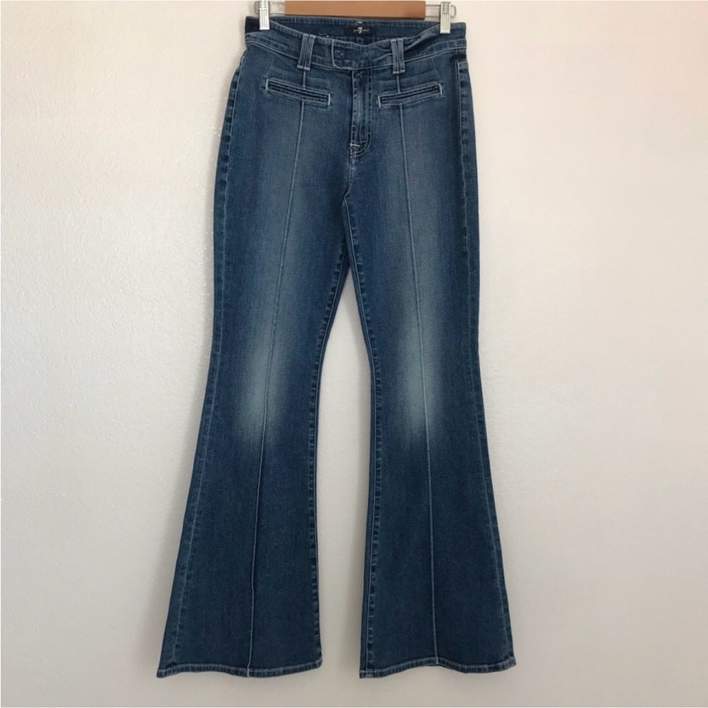 7 for all mankind 28 Denim high waist bootcut wide leg